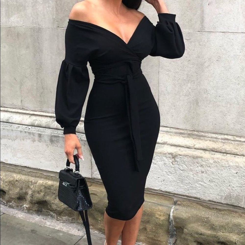 Black midi dress NEVER WORN